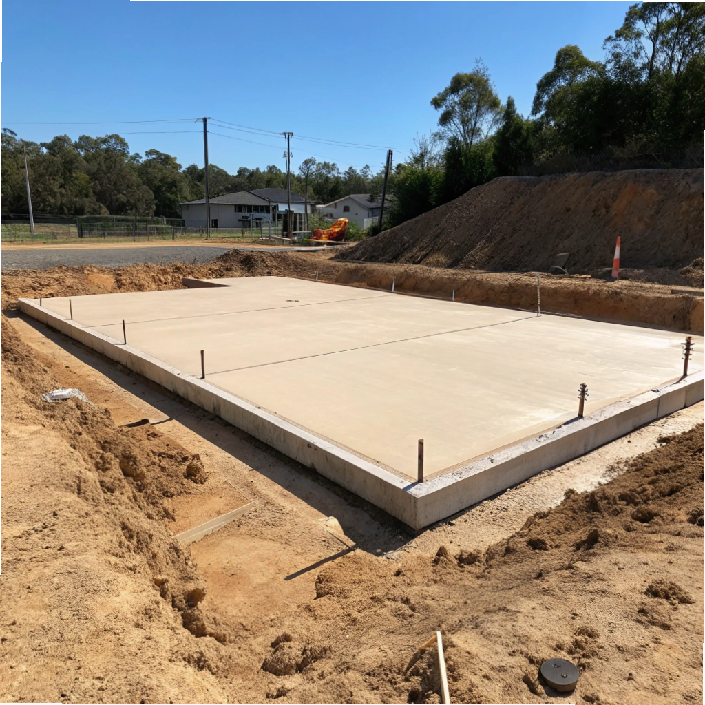 Compacted formation level on a Gold Coast building site ready for concrete slab