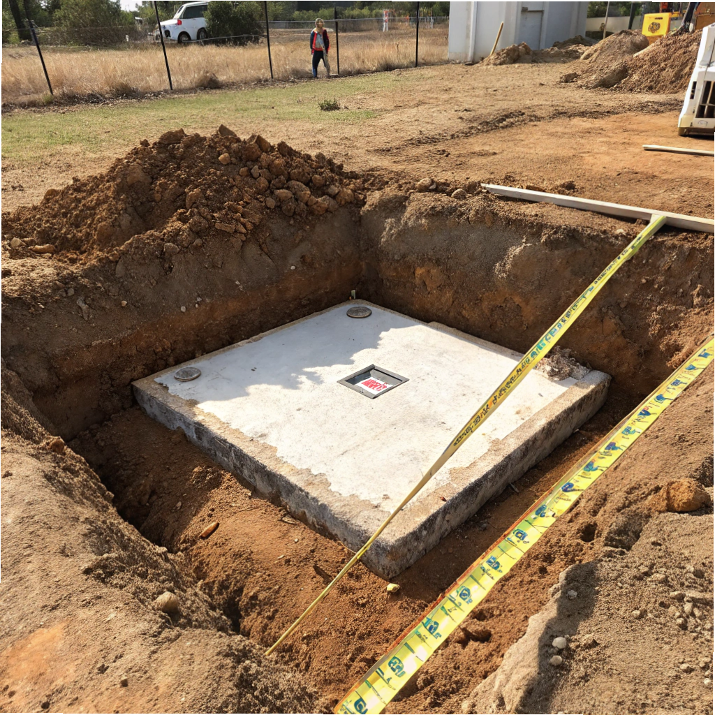 Pad footing excavation for residential construction Gold Coast