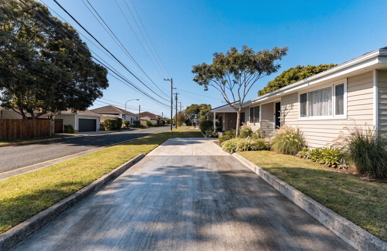 New concrete driveway and pathway completed at Elanora family home